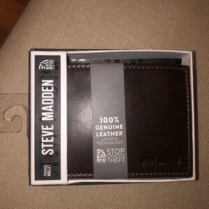 Steve Madden Brown Card Holder Genuine Leather